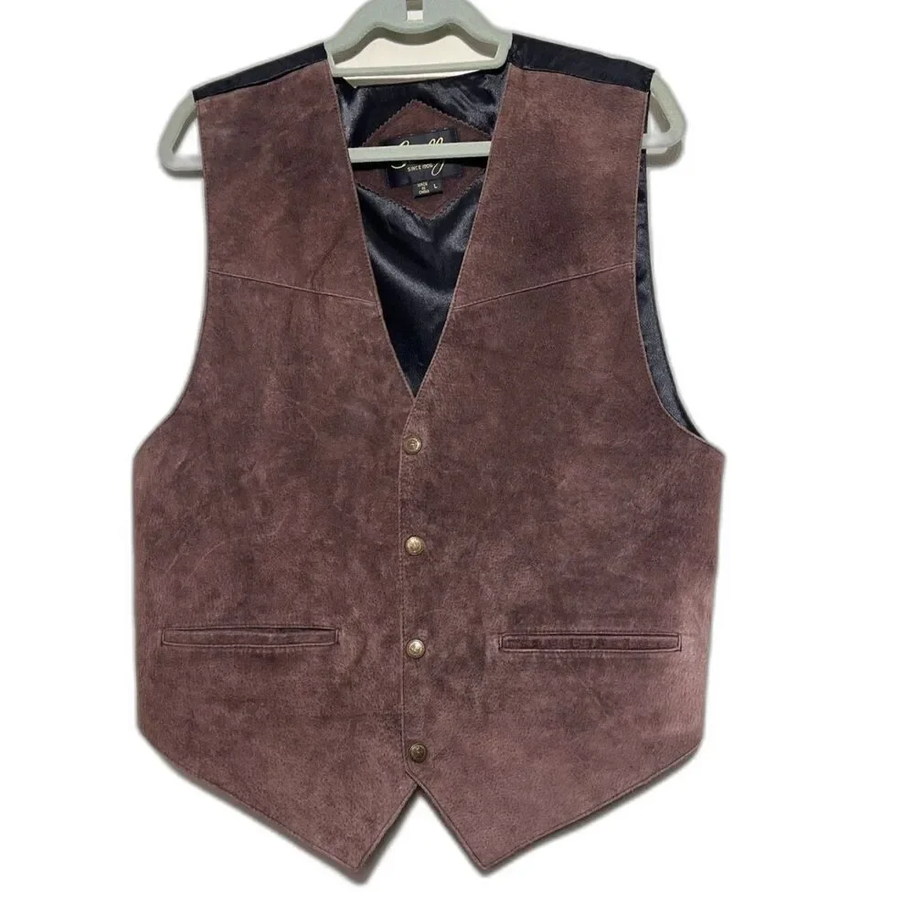 Vintage Scully Men's Light Brown Suede Vest Size L
